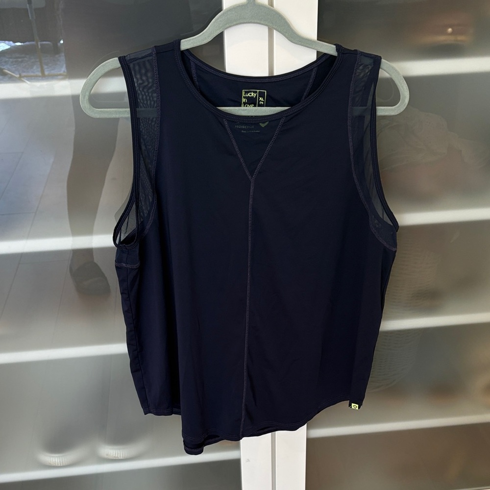 Lucky in Love Chill Out Navy Blue Tank Top - XL